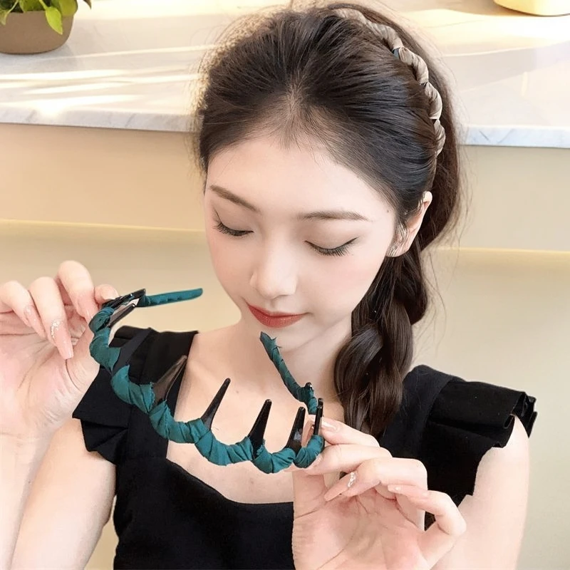 新款网红发箍女洗脸带齿发卡防滑碎发压发法式波浪高级感头箍头饰