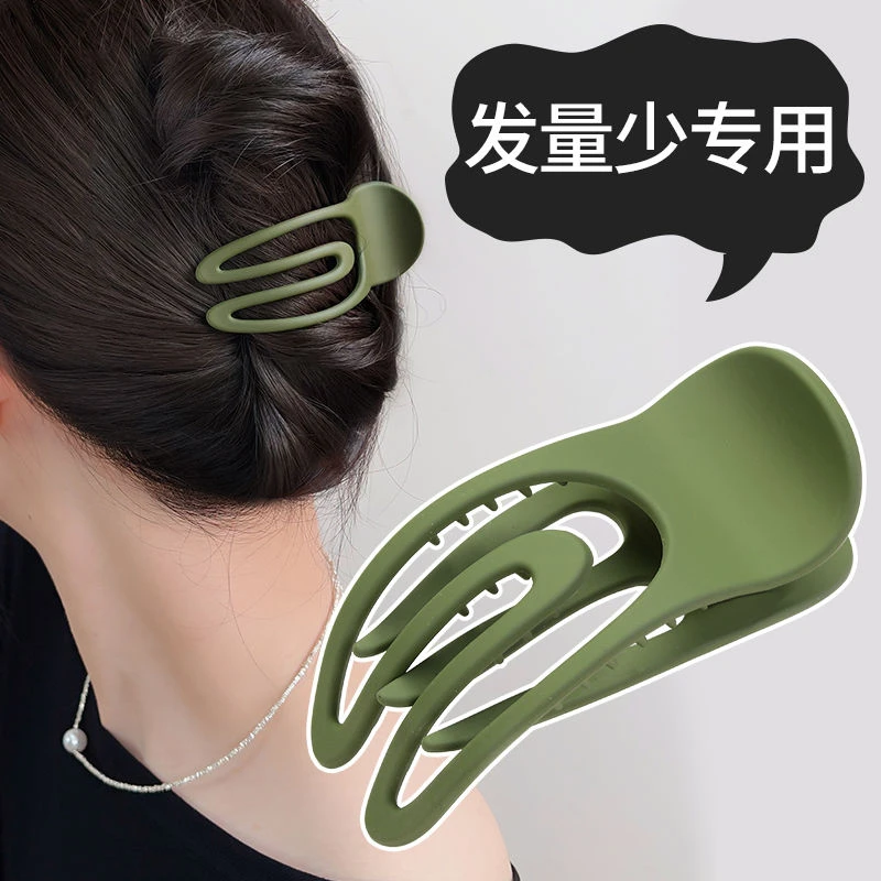 发量少发夹女后脑勺盘发鸭嘴夹新款简约百搭抓夹一字夹半扎发夹子