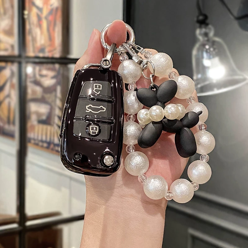 奥迪q3钥匙套女士a3专用2023款q2l a1老款汽车q7扣TT折叠网红壳包