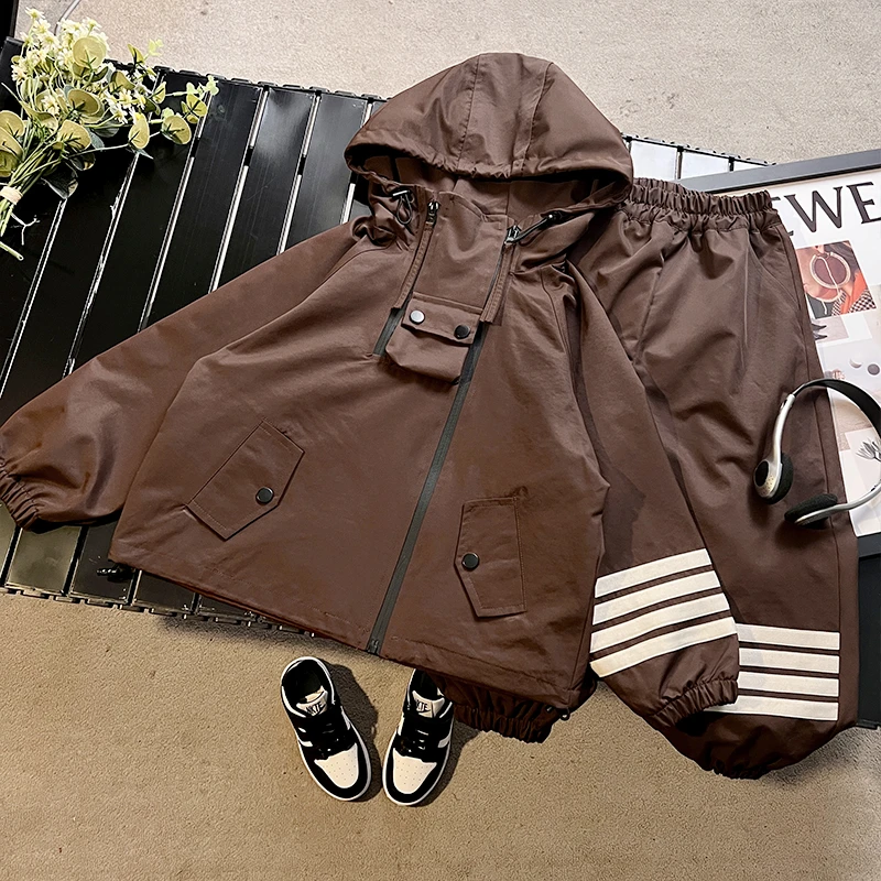 2024秋季新款1953纯色连帽上衣2024年秋季新款潮童装中大童外套