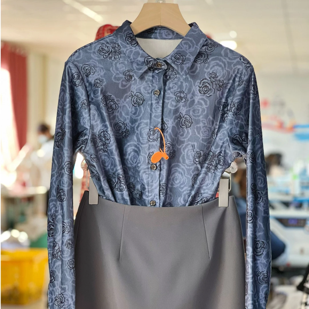 【雪尼尔-冬日恋歌】秋冬新款加绒百搭碎花衬衫上衣时尚气质开衫