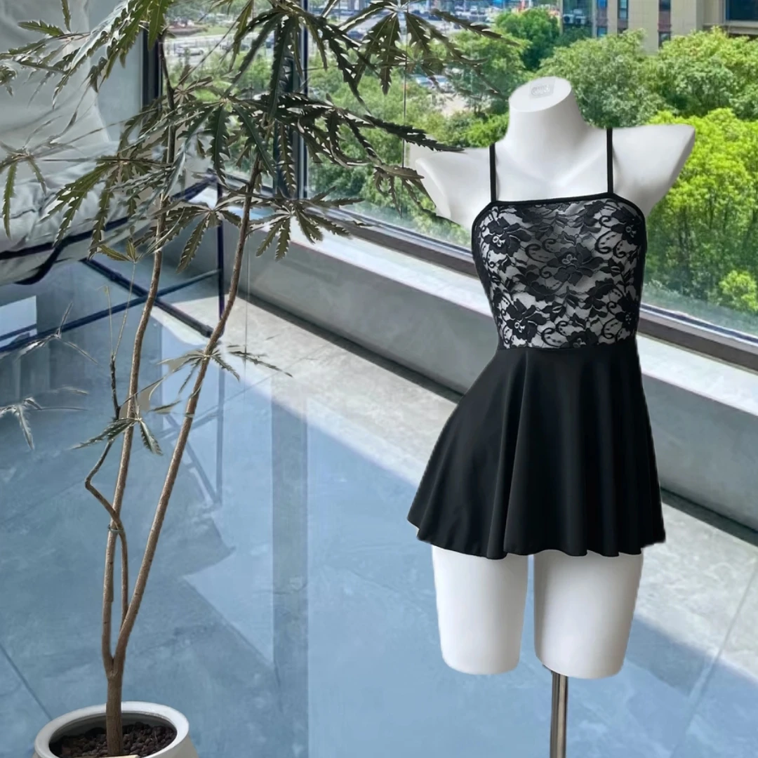 尤物睡衣2024款纯欲蕾丝吊带睡裙套装黑色包臀裙夏季显瘦吊带裙