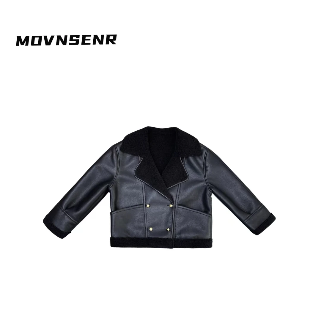 MOVNSENR 「爱是陪伴」皮毛一体女短外套高级感机车服 PLF2316