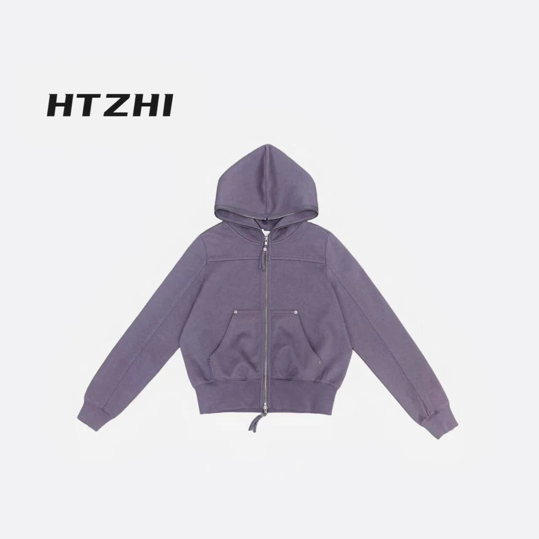 MOVNSENR「真香定律」ESS同款面料机车服拉链风帽开衫 MZL626