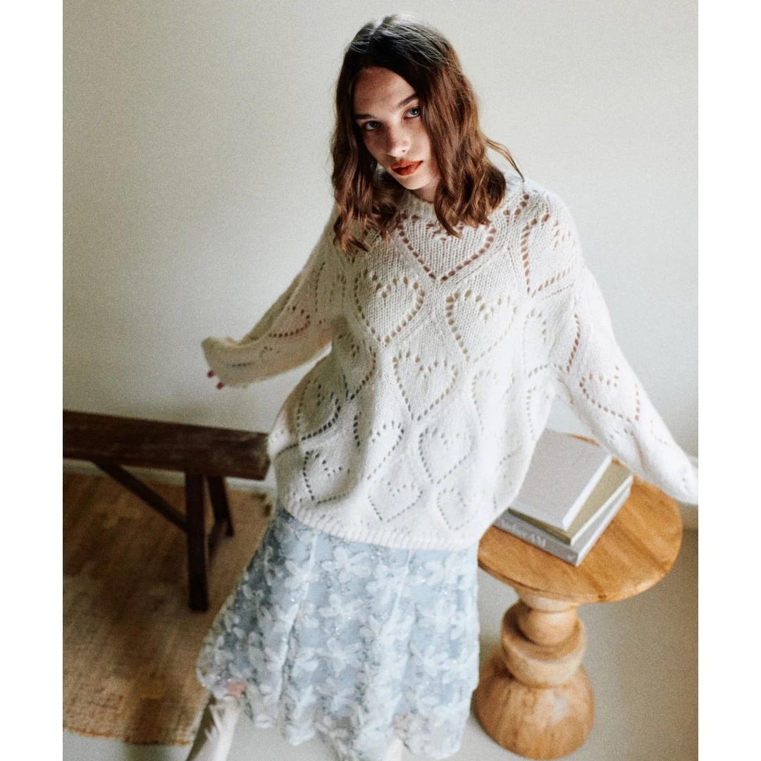 【Montendre】 秋季新款 N 时尚感气质休闲风百搭宽松毛针织衫