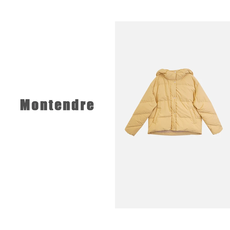 【ARINA】日系品牌 秋冬上新 M 保暖连帽冬季女款百搭简约羽绒服