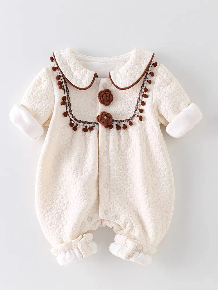 【塔塔米】婴儿秋季外套衣服秋装小香风连体衣春秋新款哈衣外出爬服
