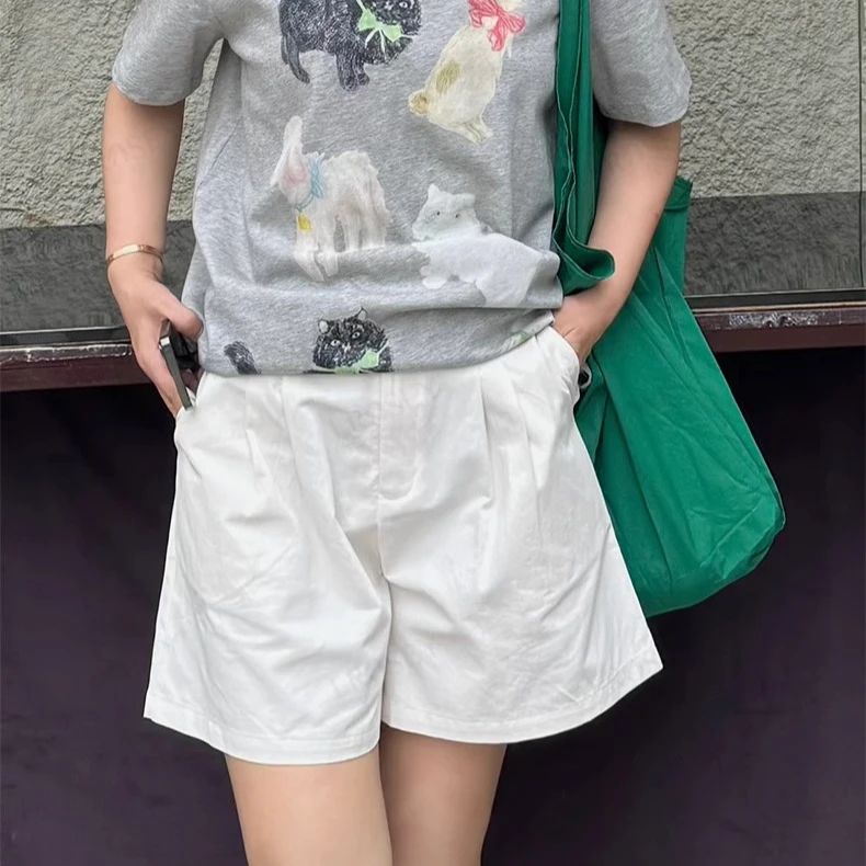 Lrosey/蓝若水大码女装棉感复古高腰休闲百搭新品显瘦阔腿裤3089