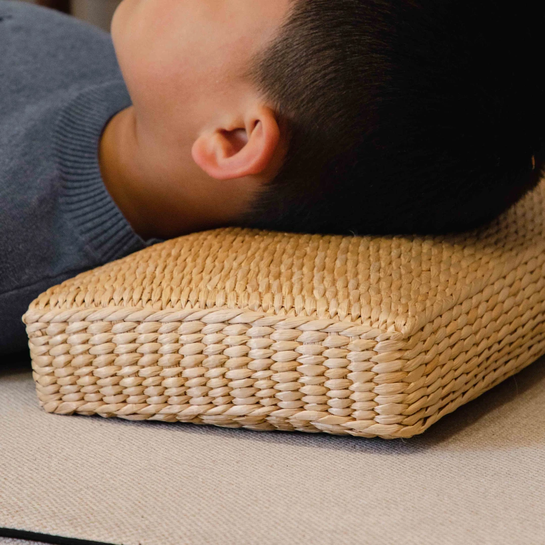 【龙图儿童吸汗枕】夏季清凉方枕手工天然蒲草纯手工枕头38*20*6cm