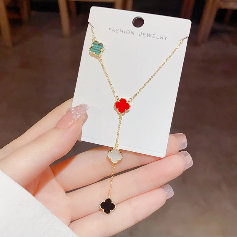 钛钢项链 精品百搭设计感双面项链女新款毛衣链个性气质锁骨链