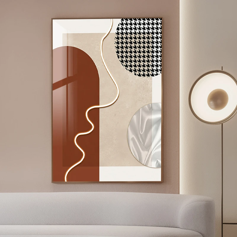 轻奢风装饰画客厅落地画现代简约会所玄关画抽象侘寂挂画走廊壁画