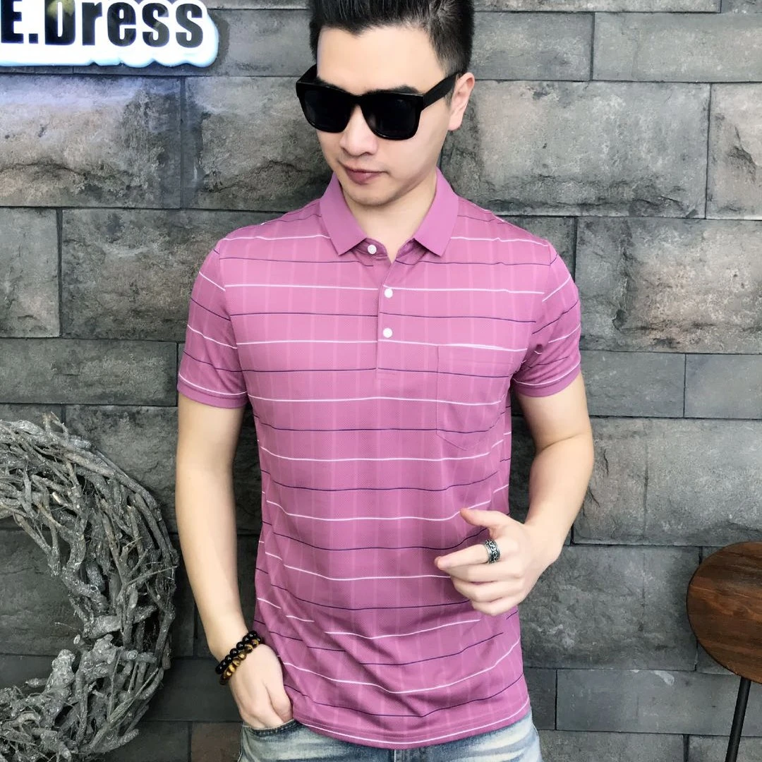 夏季口袋商务休闲Polo衫男士