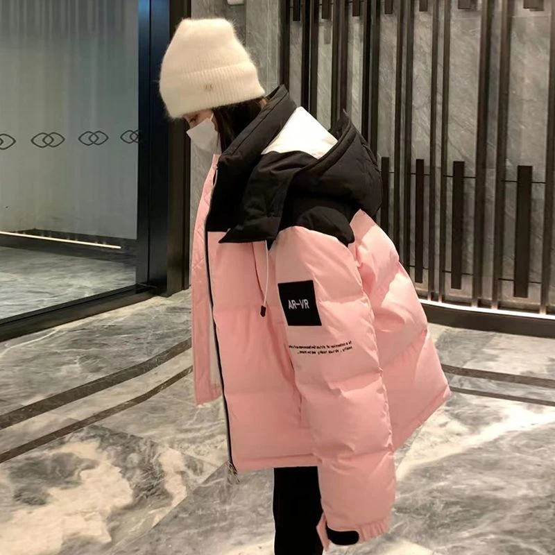 羽绒服女20233年新款韩系学生棉袄工装oversize冬季加厚棉