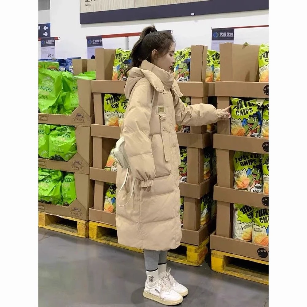 爆款棉服女冬季2023年新款中长款设计感加厚宽松韩系温柔棉衣外款