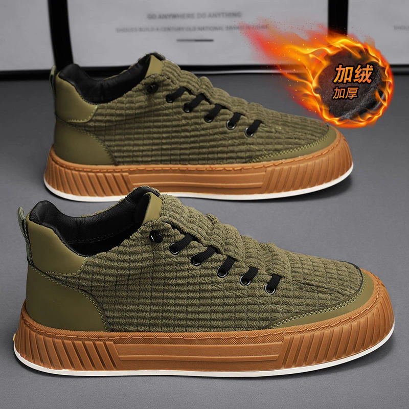 保暖加绒高帮鞋男秋冬季新款男鞋韩版潮流鞋子男士板鞋百搭休闲鞋