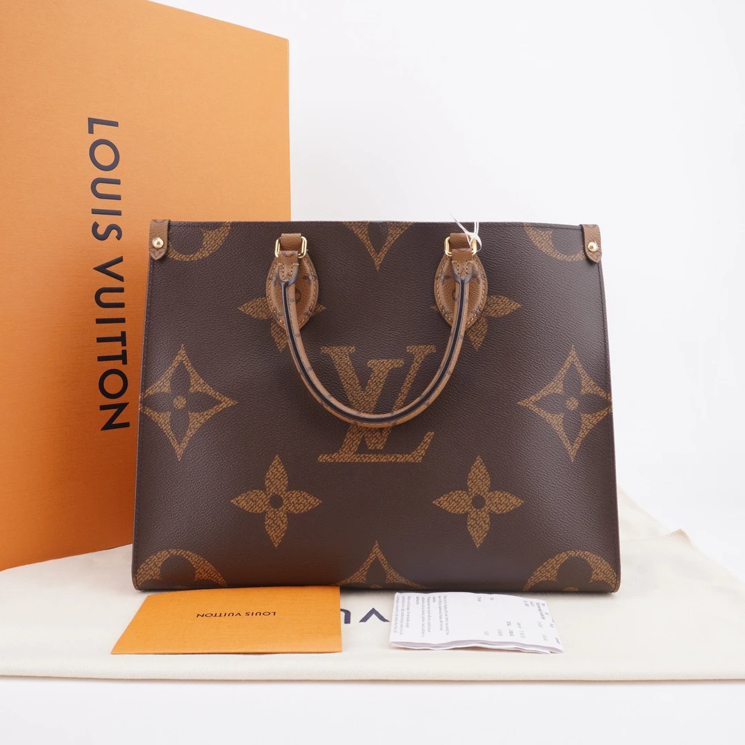 全新未使用  义乌闲置LVonthego托特包单肩包中号 34/26/15 F055