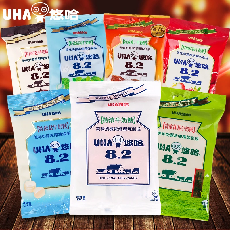 UHA悠哈特浓牛奶糖散装味觉糖抹茶味草莓味小包装糖果推荐