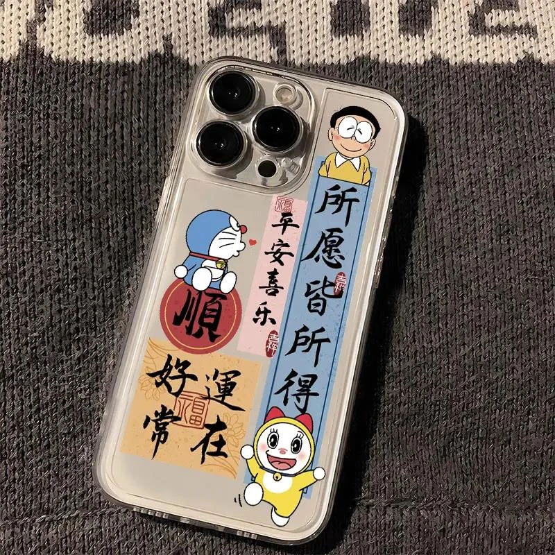 好运机器猫iphone15苹果手机壳14promax软13pro防摔12女11男XS/XR