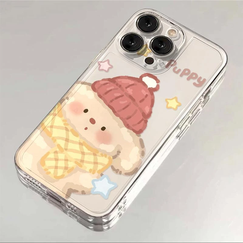 【新人专享】秋冬围巾小狗适用iphone15苹果14手机壳13华为vivo小