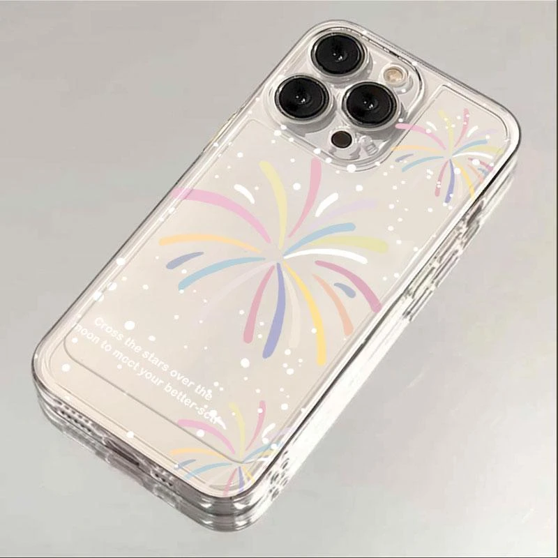 彩色烟花iphone15苹果手机壳14promax硅胶13pro透明12创意11卡通X