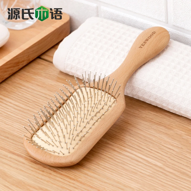 源氏木语实木梳子山毛榉家用气垫梳卷发梳RD05201