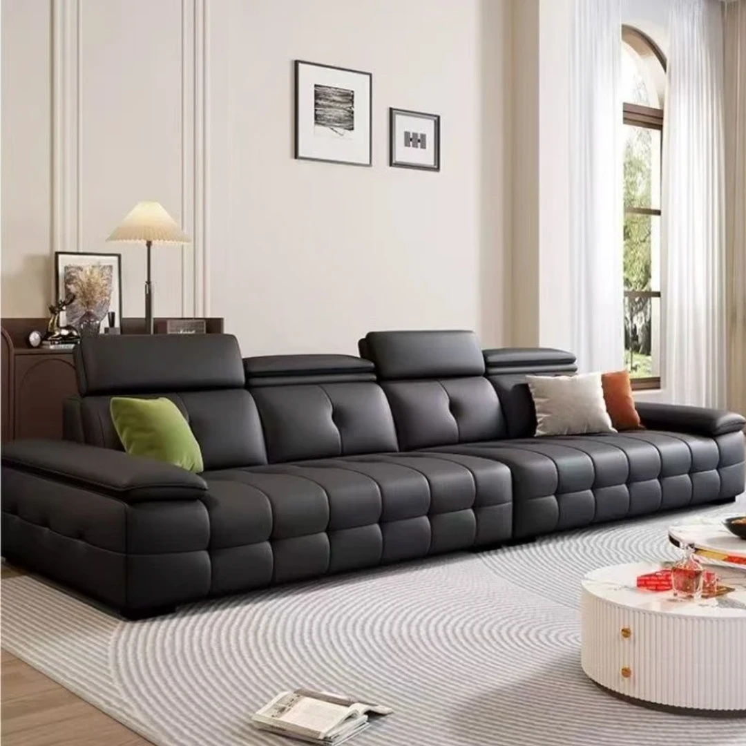 劳伦斯沙发意式现代直排头层真皮沙发现代简约客厅现代直排沙发