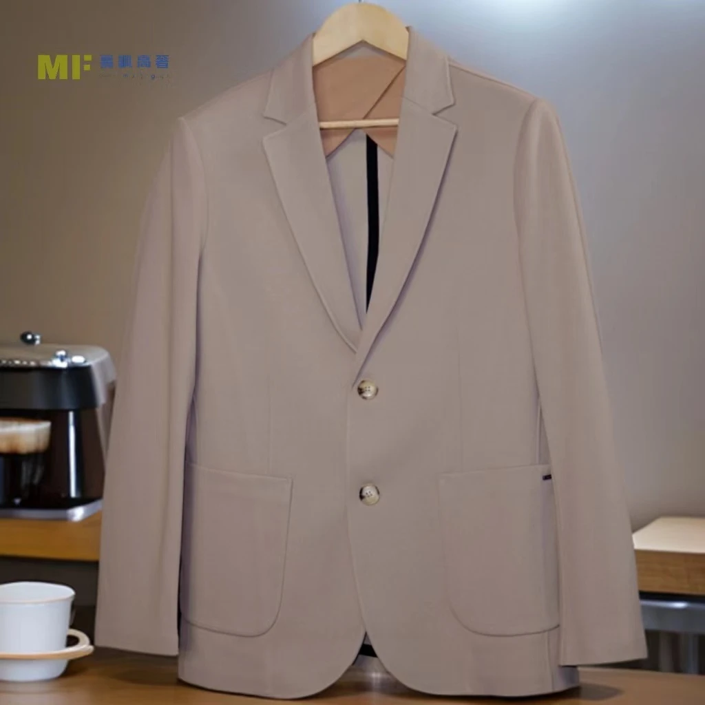 杰*家高奢进口拉毛无缝立体裁剪男士秋款休闲平驳领便西外套6226