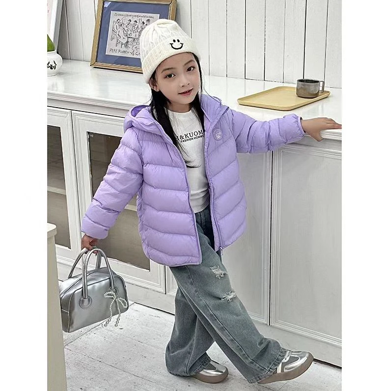 史努比2024新款儿童轻薄羽绒服冬装新款中大童卡通男女童糖果色