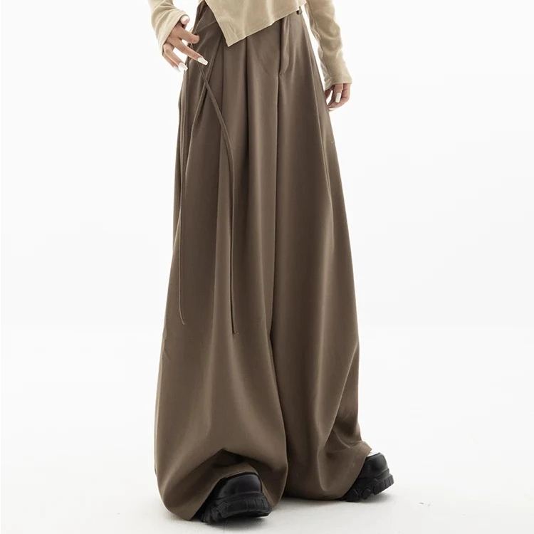大阔腿早秋高腰宽松垂感拖地西裤休闲阔腿裤西装阔腿裤