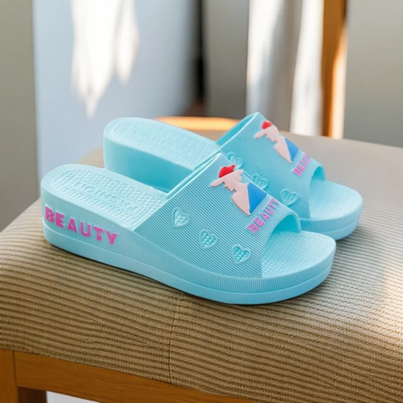 拖鞋女夏外穿时尚家居鞋软底洗澡防滑凉拖鞋百搭厚底坡跟女士凉拖