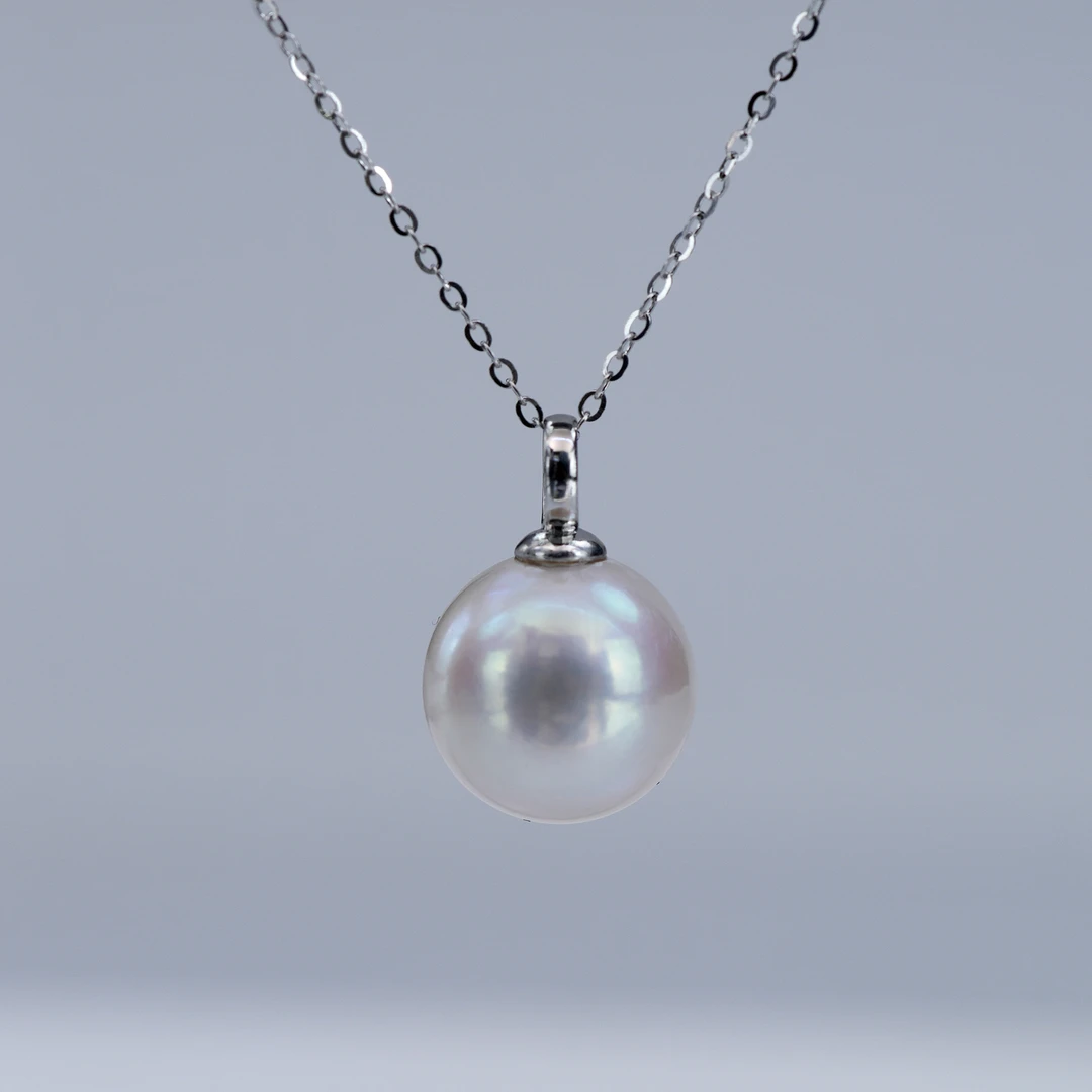 【双11大促专享】淡水珍珠S925银设计O字扣大龙珠吊坠赠银链11-12mm