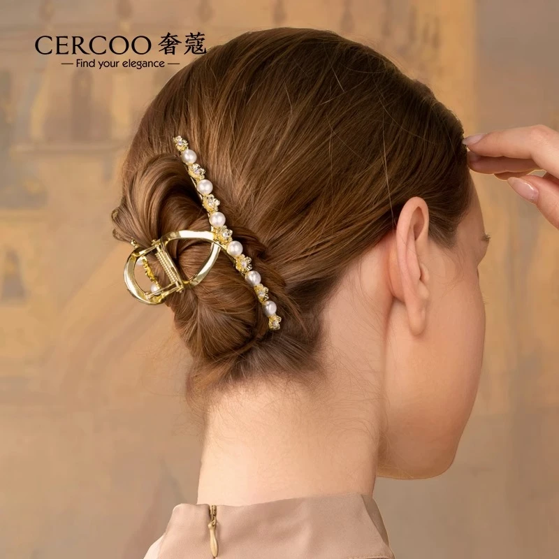 Cercoo/奢蔻浮宫藏品复古巴洛克高级感抓夹鲨鱼夹后脑勺夹子发抓