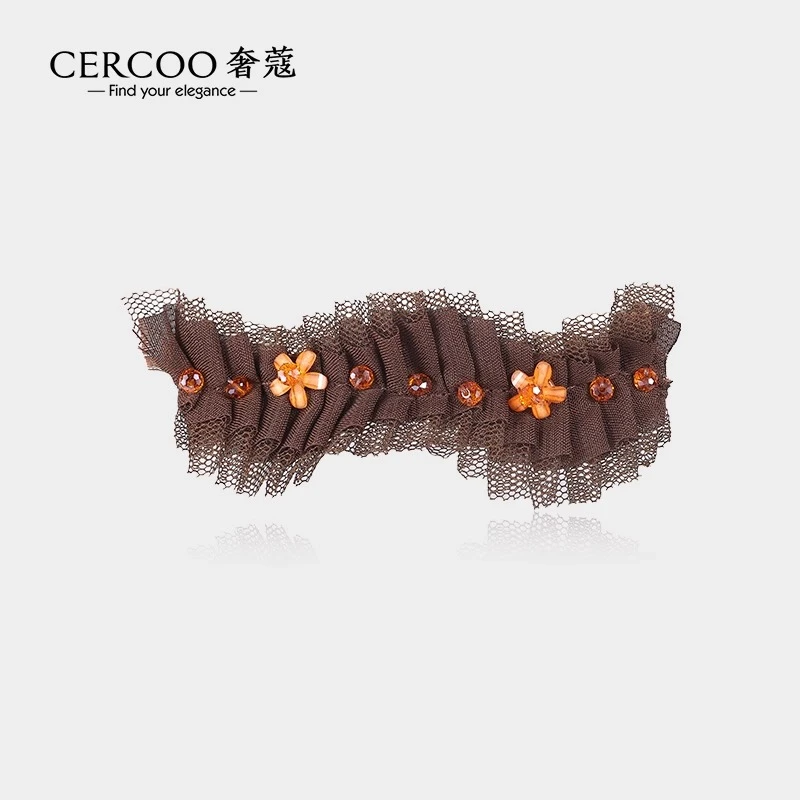 Cercoo/奢蔻巴黎迷情编织网纱弹簧夹美拉德顶夹横夹马尾夹半扎发