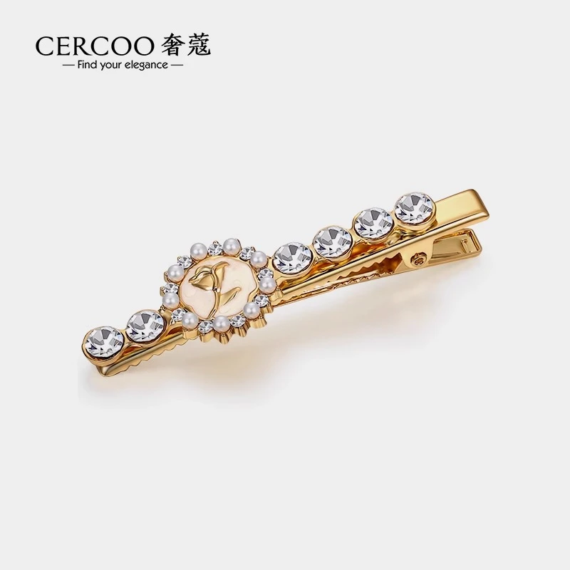 Cercoo/奢蔻玫瑰札记美式气质复古美拉德巴洛克刘海鸭嘴捏夹边夹