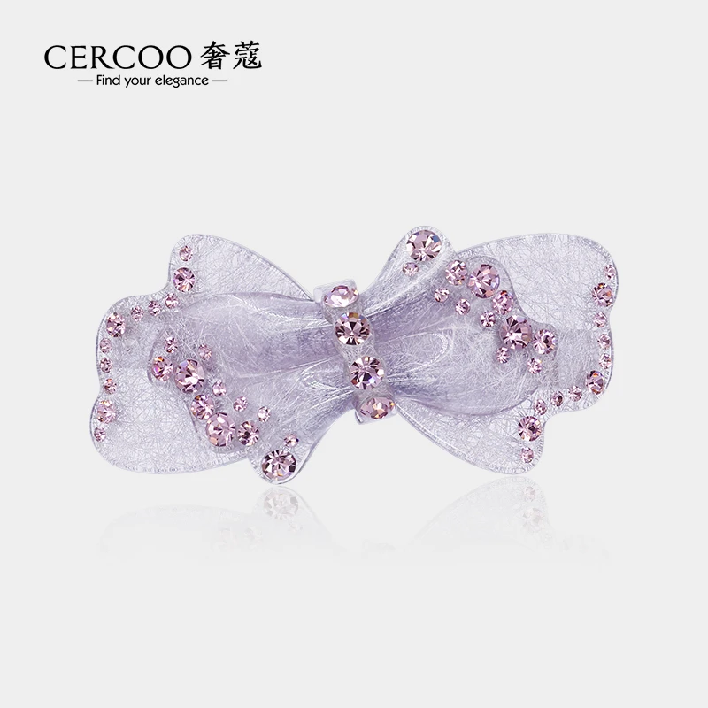 【双11】Cercoo/奢蔻温柔拾光系列水钻发夹后脑勺蝴蝶结发夹弹簧夹