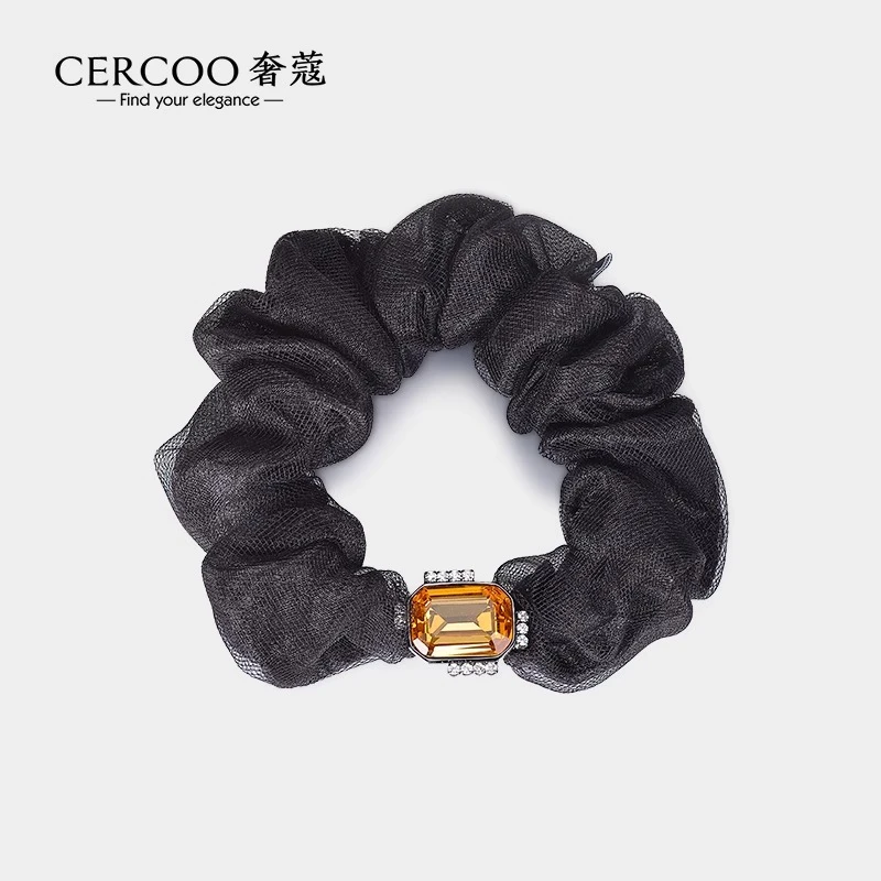 Cercoo/奢蔻琉璃波光网纱编织盘发发圈马尾发绳头花饰发饰肥肠圈