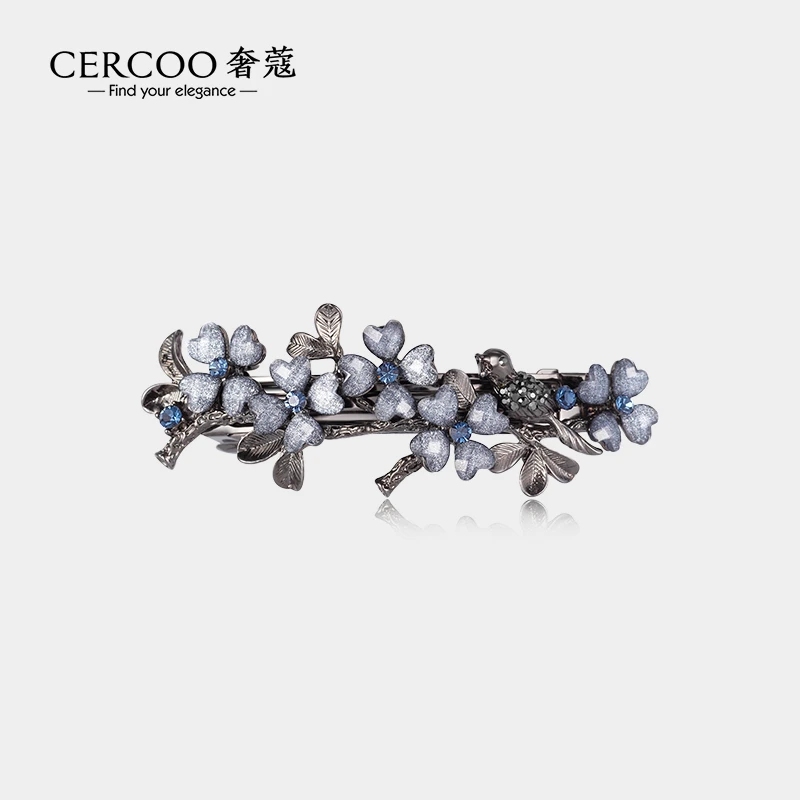 Cercoo/奢蔻发夹水钻夹子头饰后脑勺妈妈优雅气质发卡一字夹发饰