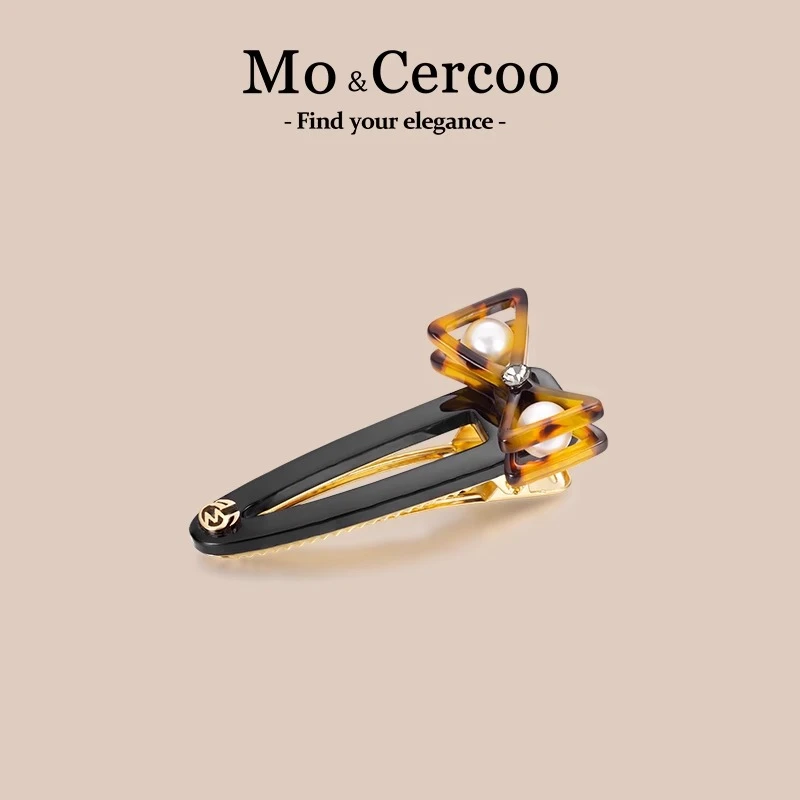 MoCercoo刘海夹前额新款2023无痕女侧边夹高级感蝴蝶结鸭嘴夹子