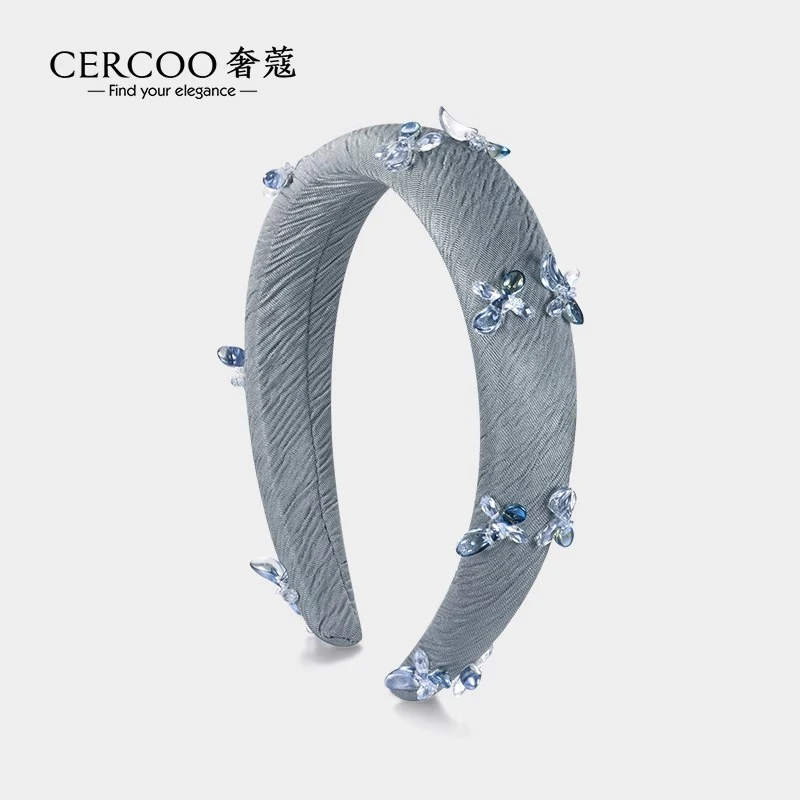 Cercoo/奢蔻花域冰露原创高级感通透璀璨工艺水晶发箍卡头箍饰女