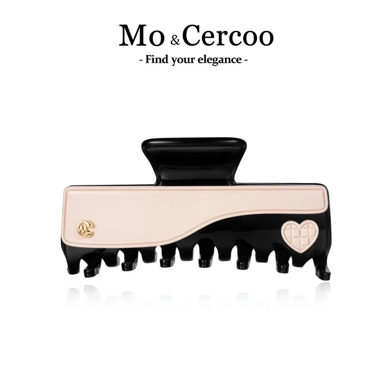 合金发饰 Mo&Cercoo法式高级感大发量抓夹大号拼接鲨鱼夹醋酸发夹