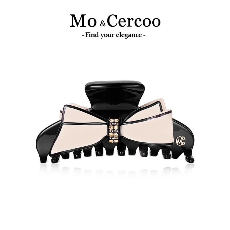 合金发饰 Mo&Cercoo蝴蝶结中超大号气质醋酸发夹后脑勺鲨鱼夹抓夹