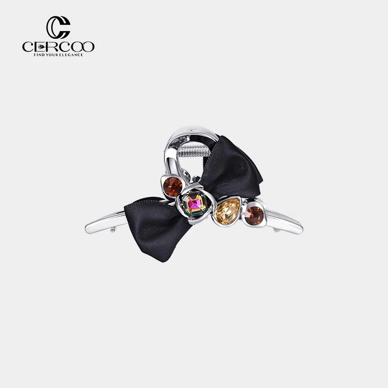 Cercoo/奢蔻濡雨绡纱手工编织蝴蝶结抓夹高级感女士鲨鱼夹中小号