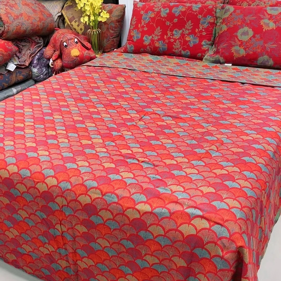 银杏被套 母婴A类双层纱高档复古小碎花被套有氧双层纱柔软精梳