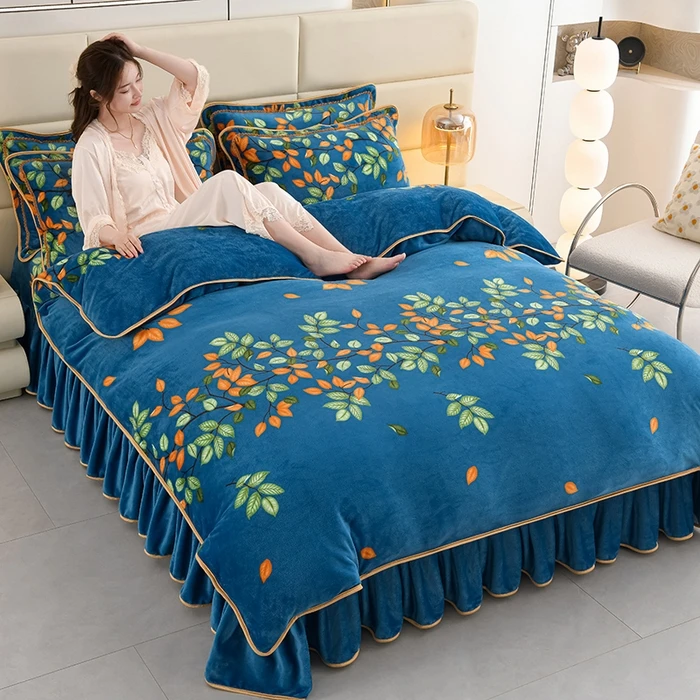 【180*220被子专用】24款牛奶绒四件套加厚可机洗水洗贴身裸睡加绒