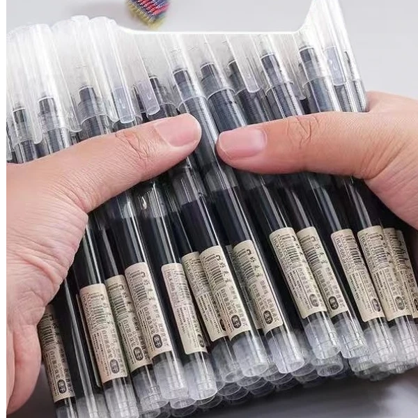 商务签字书写流畅学生考试不断墨黑色速干直液式中性笔