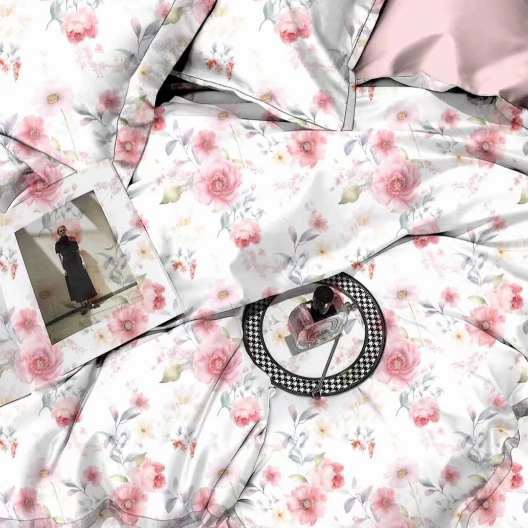 200*230cm微瑕拼接加厚纯棉被套粉黛