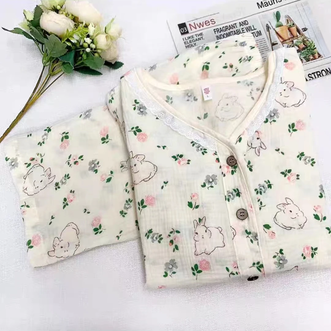 【品牌尾单】双层纱短袖家居服/睡衣套装