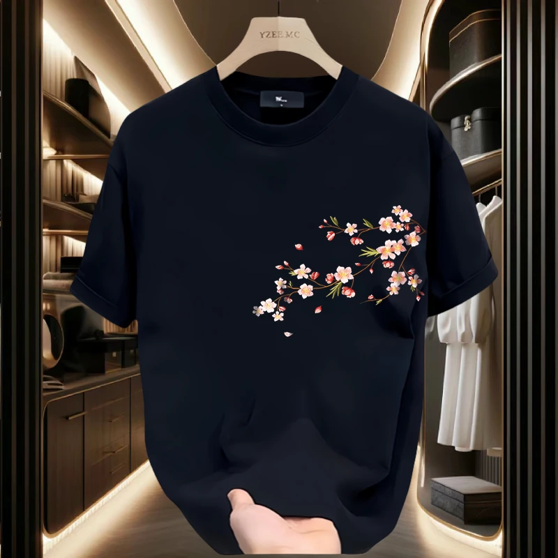 夏季棉T恤高端潮牌男装t恤上衣高级短袖t恤男款新款内搭打底衫