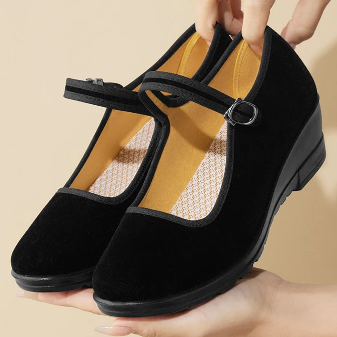 新款老北京布鞋女鞋平底上班工作鞋黑布鞋防滑广场舞鞋妈妈鞋软底