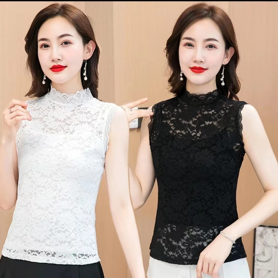 假领子女百搭打底衫洋气春秋款时尚衬衣卫衣衣服蕾丝秋冬打底背心